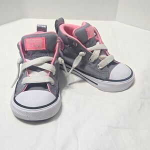 Converse All Star - Chuck Taylor Hi - Sneakers - Gray/Pink - Baby/Girls - 5